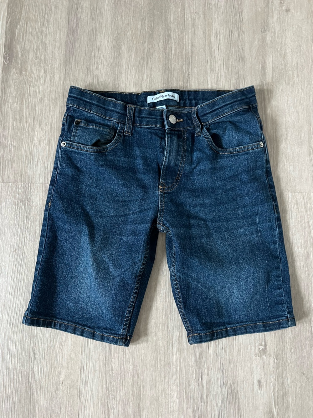 Calvin Klein Indigo Denim Shorts Slim Youth Juniors 14